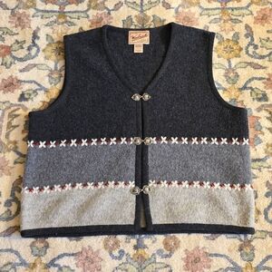 Woolrich Vintage Gray Wool Nordic Vest Women's M